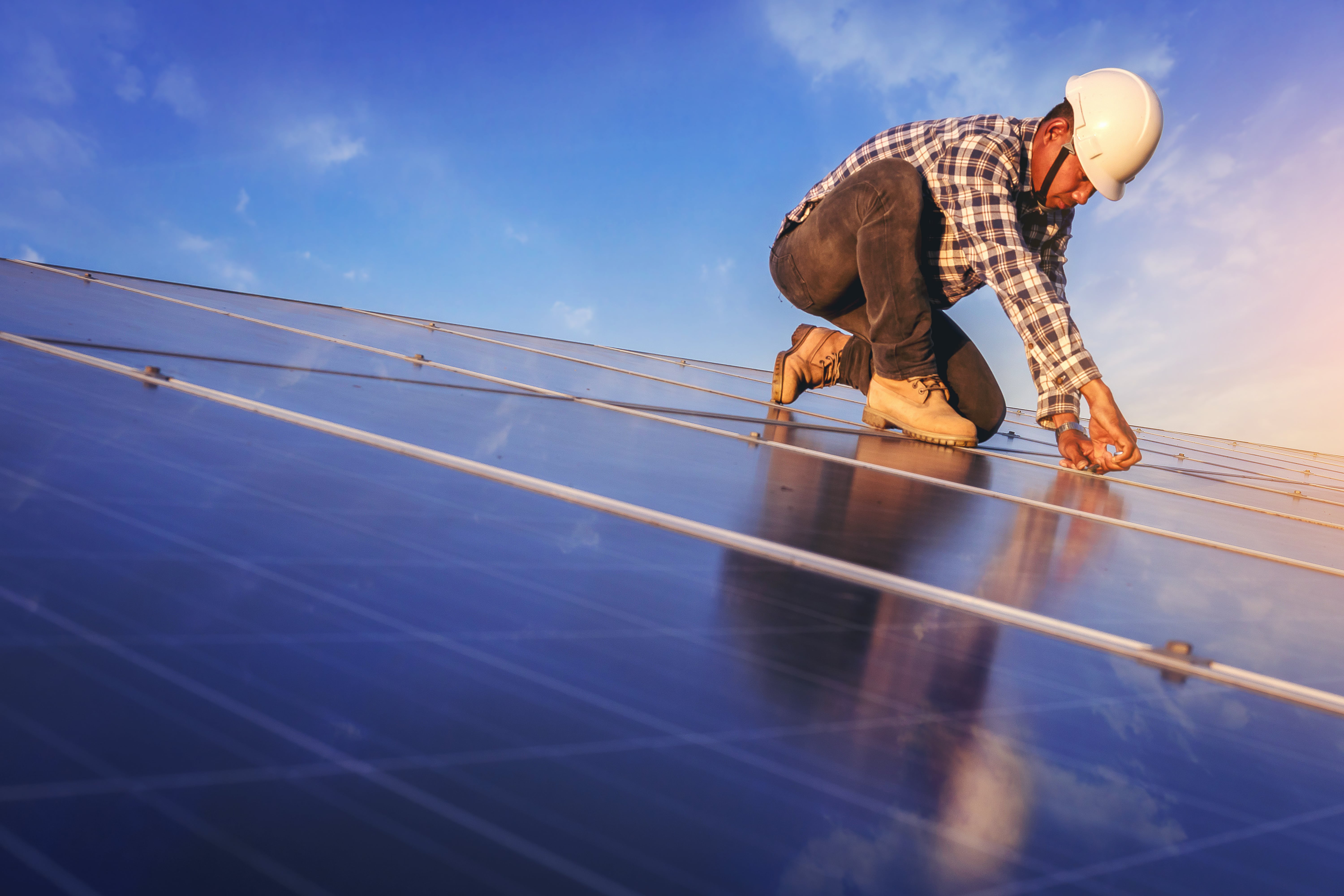 solar engineer at work